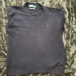 Mens XL Polo Sweater in Blue with red Polo